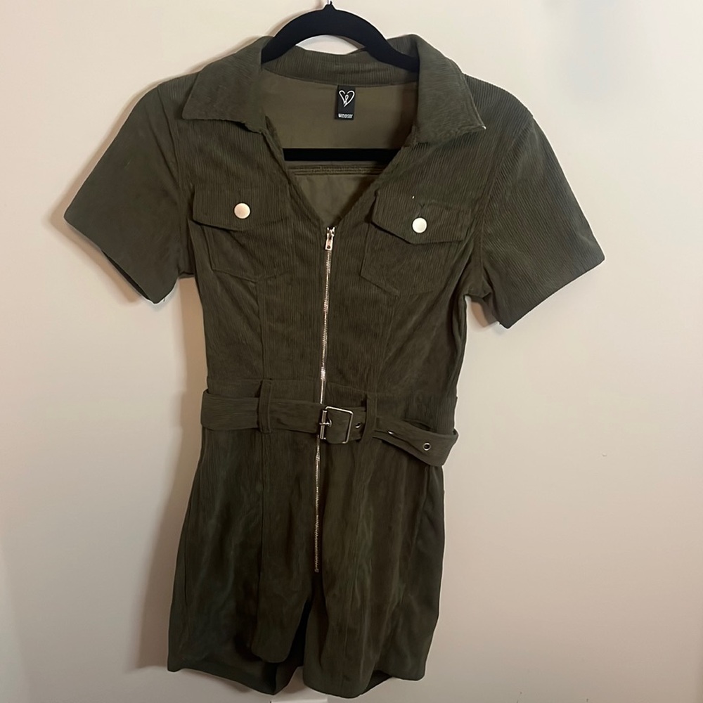Windsor Green Corduroy Romper